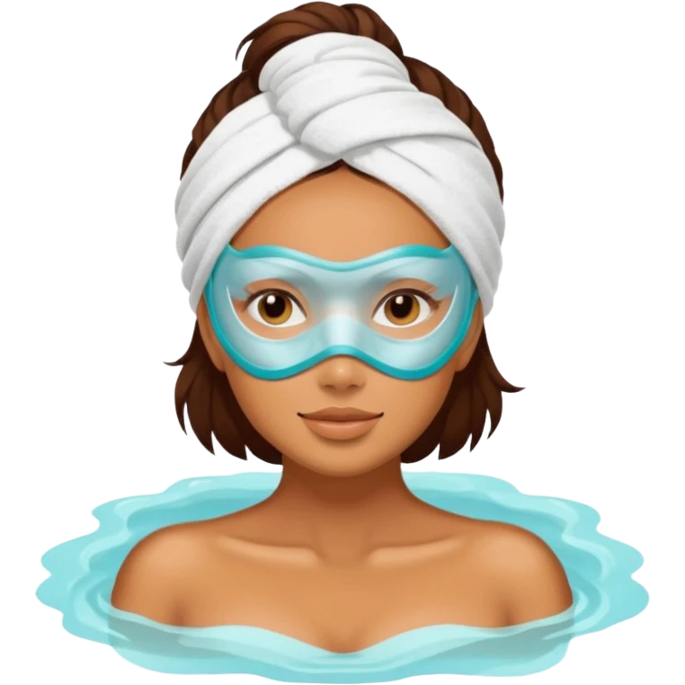 Lady with face mask monster spa beauty full face relaxing hot emoji