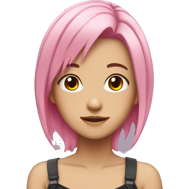 anime girl with pink hair emoji