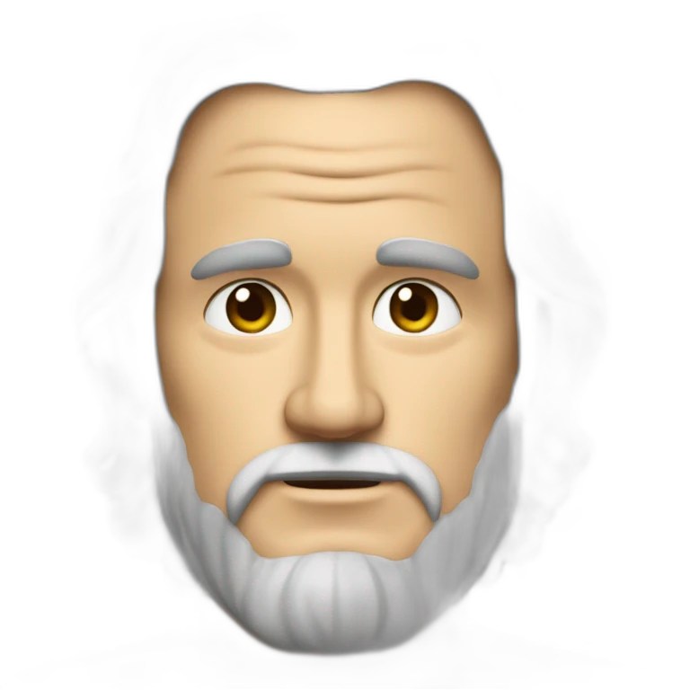 Cabeza de Marlon Brando sin pelo y con barba corta emoji