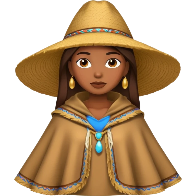 brown skin woman with fashion pancho emoji