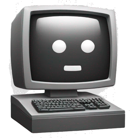 monitor with videogame playing emoji