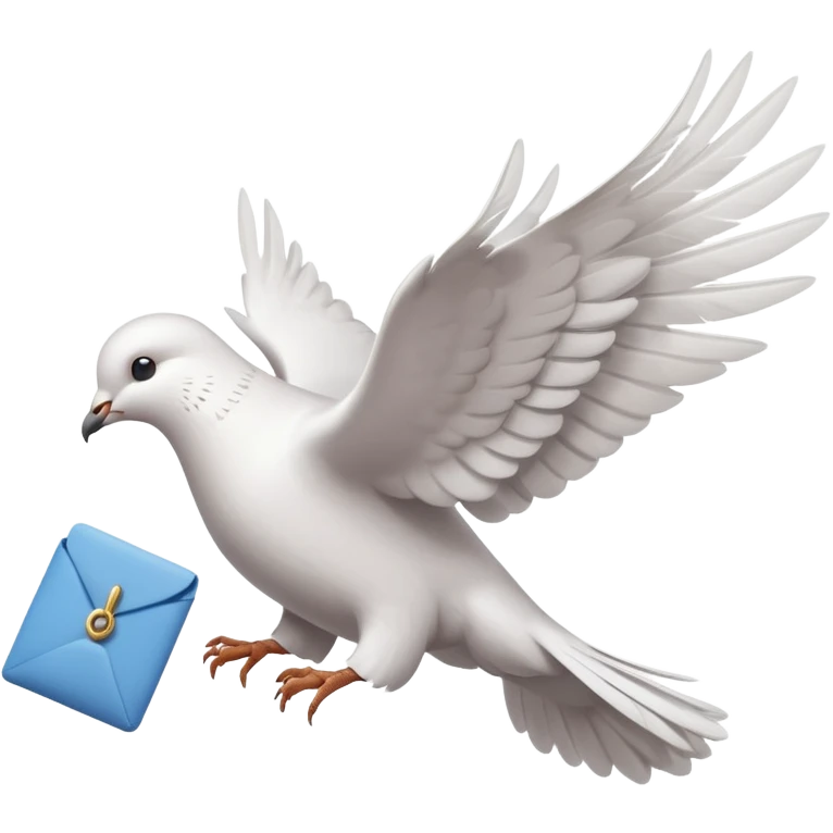 a dove flies with a letter in its paws emoji