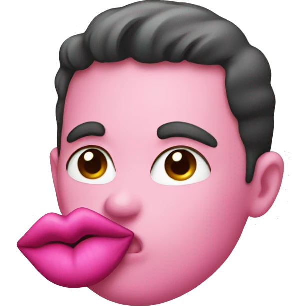 Pink kiss emoji