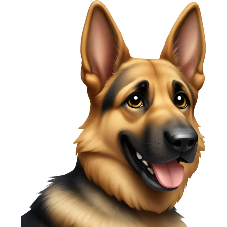 German shepherd sticking up the middle finger emoji
