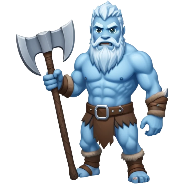 an ice giant carrying an axe emoji
