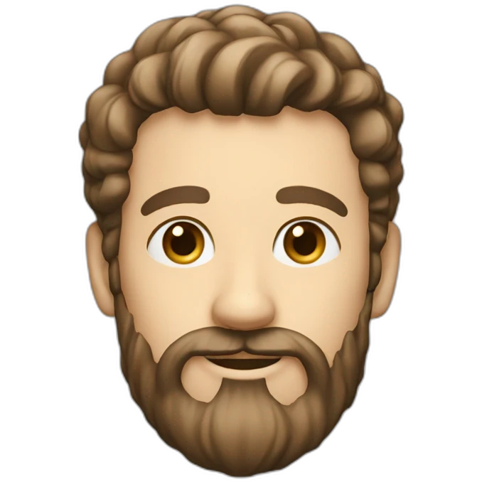 White Man whith Brown hear, rounded classes, black Frey beard emoji