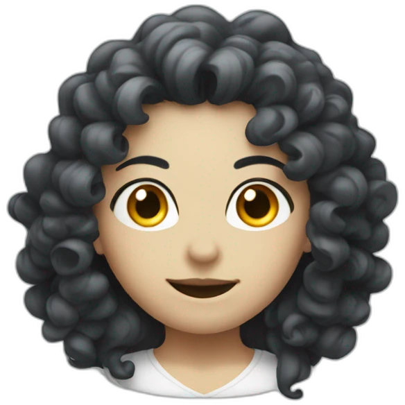 Fit ghost with black curly hair emoji