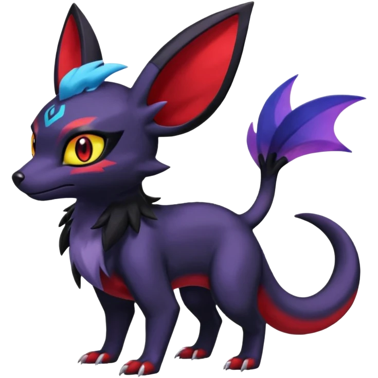 Shiny Salandit-Umbreon-Zorua-Noivern-Noibat-Hybrid (Full body) emoji