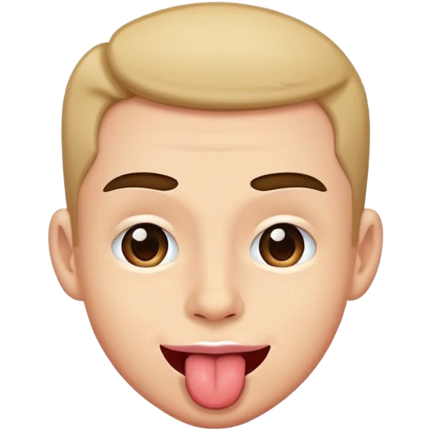 lifting one eye brow but smirk with tongue out emoji