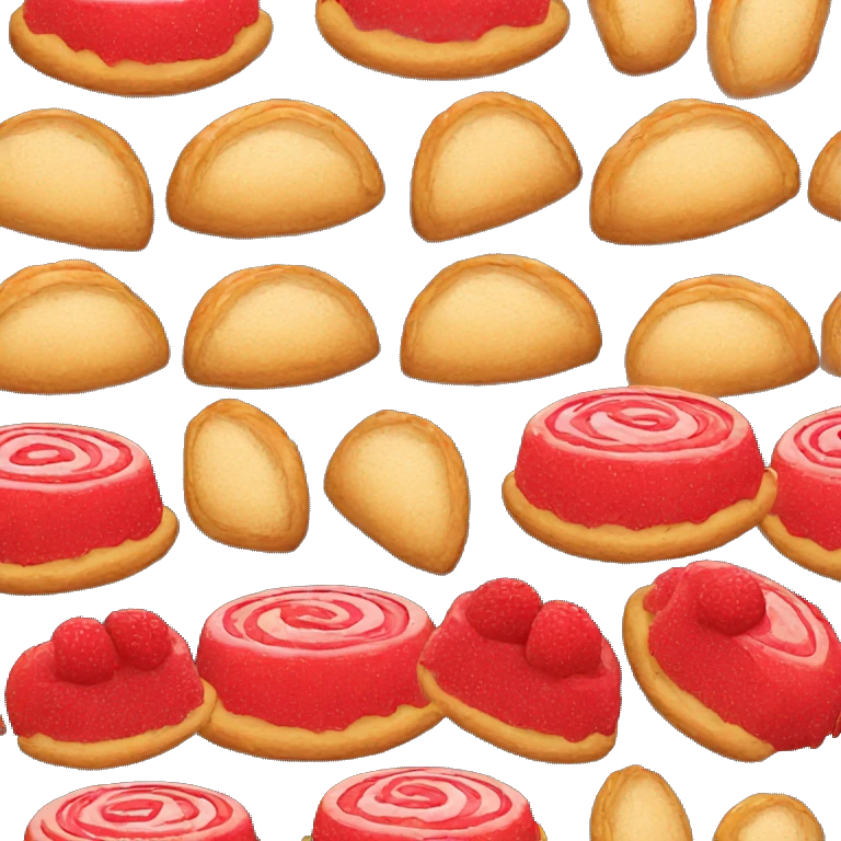 red pastry on black background emoji