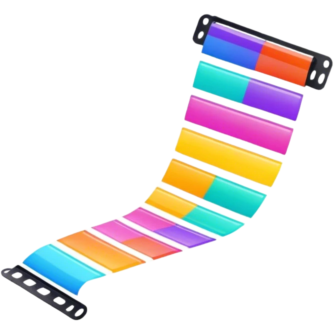 Psychedelic colored film strip emoji