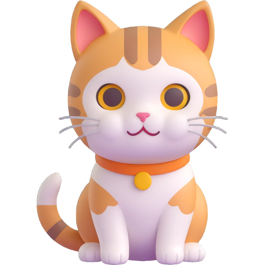 cute cat, round and adorable emoji