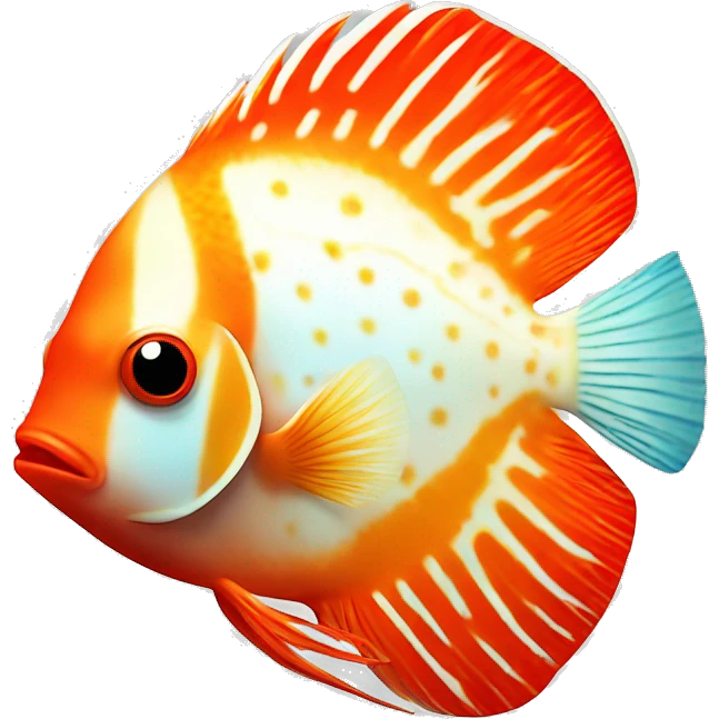DISCUS fish orange and red emoji
