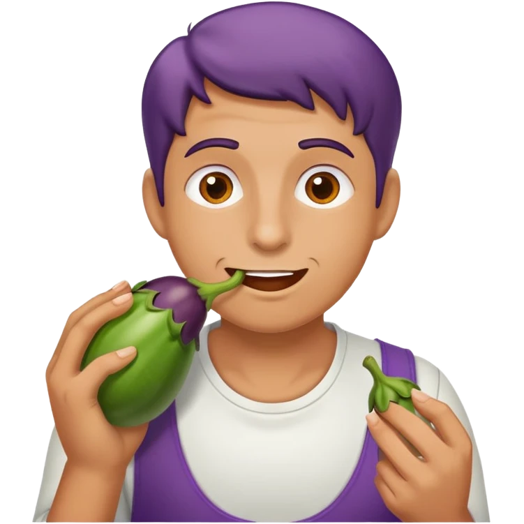 Person eating an eggplant  emoji