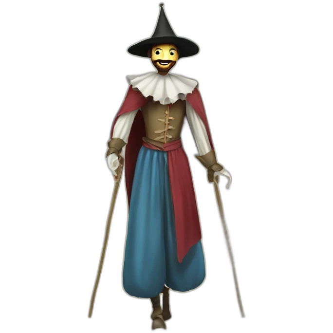 Stilt Walker walking, medieval fair emoji