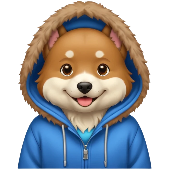 Dog wearing hoodie emoji