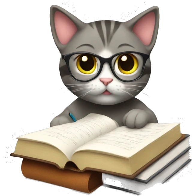 Cat studying for exams  emoji