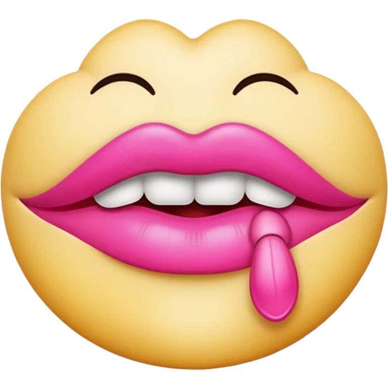 Emoji with pink large lips and eyelashes  emoji