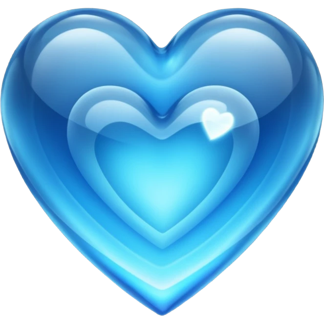 Blue crystal heart glowing emoji