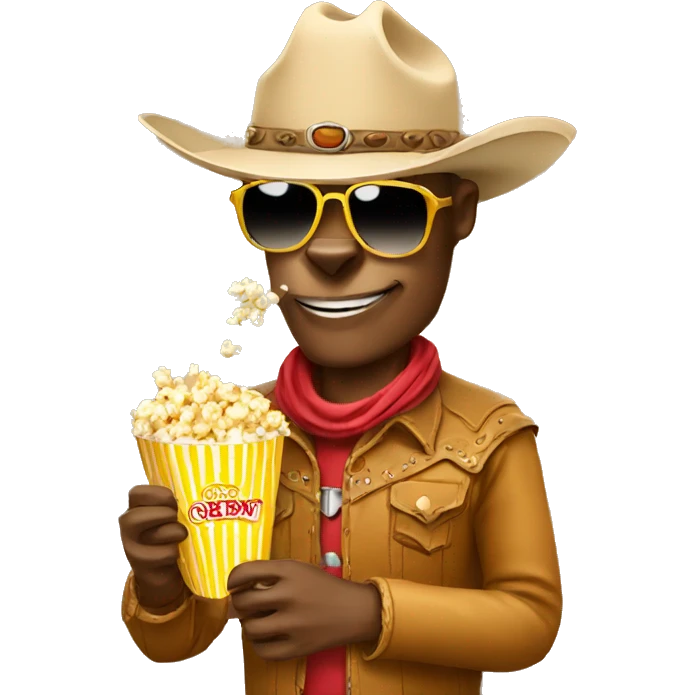  cowboy with sunglasses in a camel eating popcorn  emoji