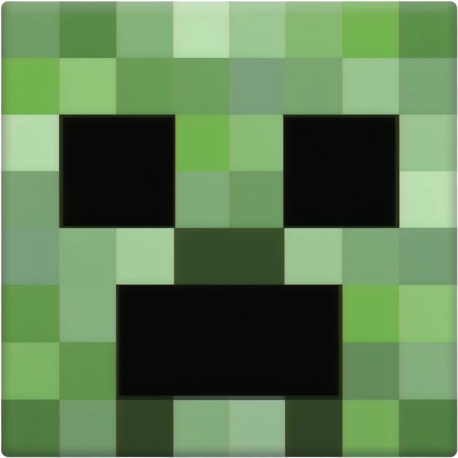 Minecraft Creeper head with normal eyes emoji