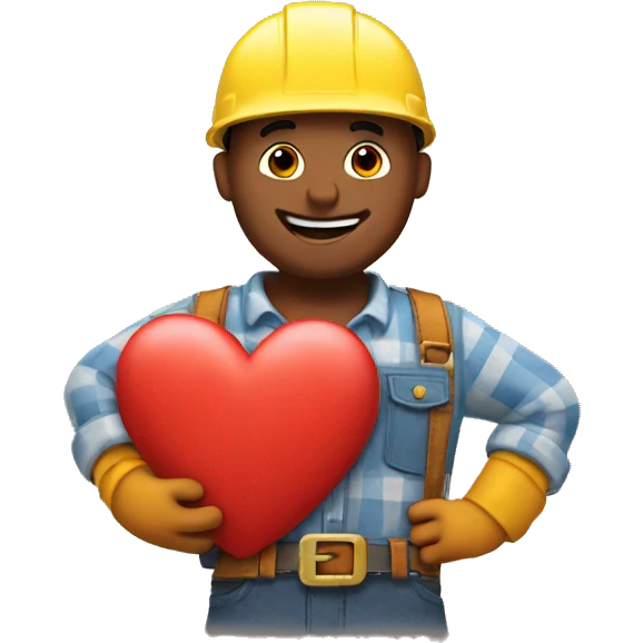 bob the builder hugging a heart emoji