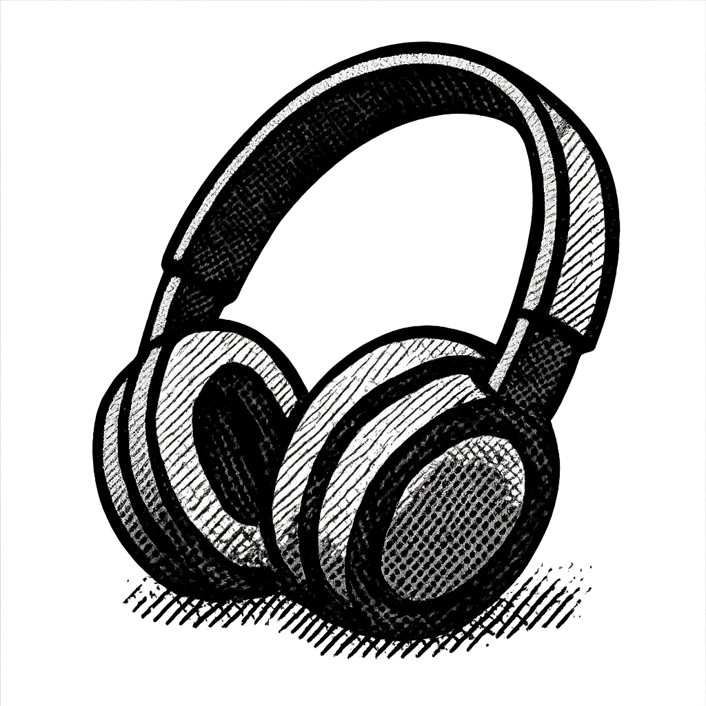 full-size headphones in a lying angle emoji