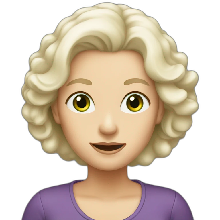 28 old women, white skin, long blond hair, green eyes emoji