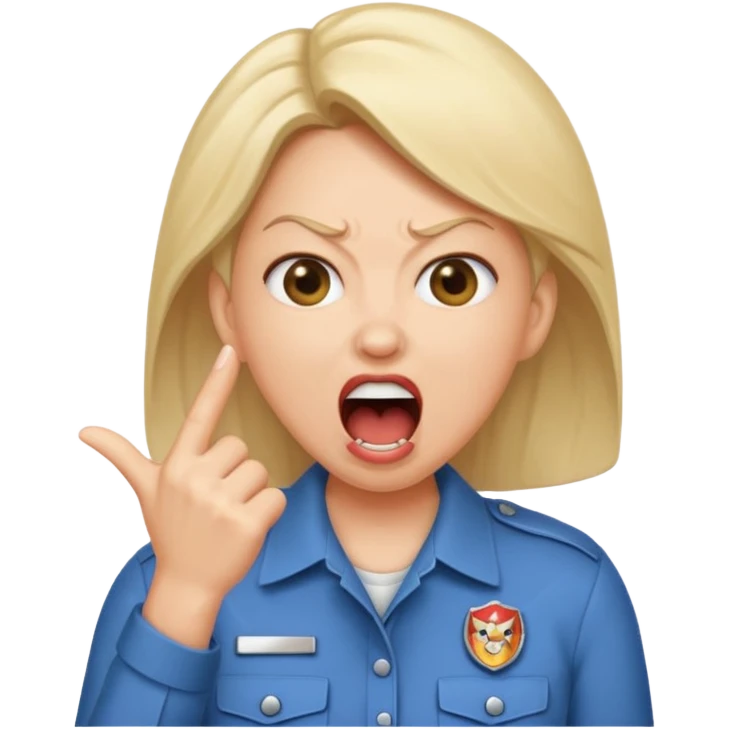 emojis.com a-karen-mom-yelling-at-somebody-that-wont-take-their-dog-out-and-is-showing-her-badge-but-its-fake emoji
