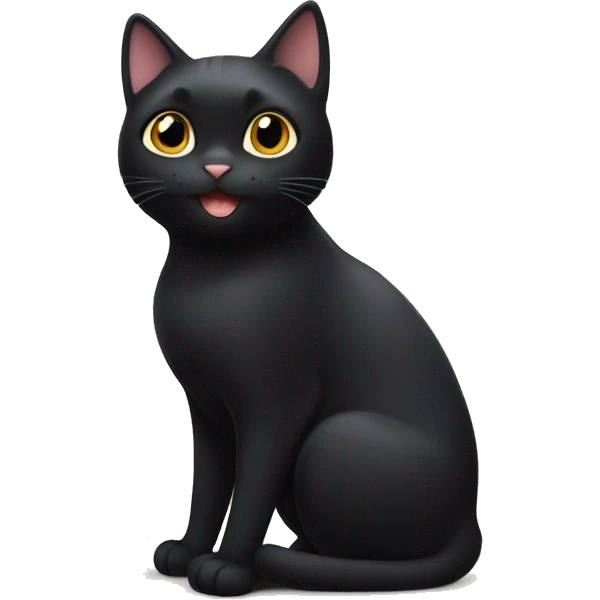happy black cat jiji  emoji