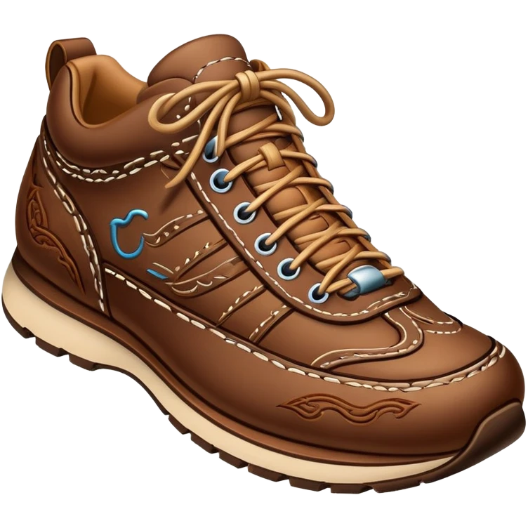 Running shoe that has western theme  emoji