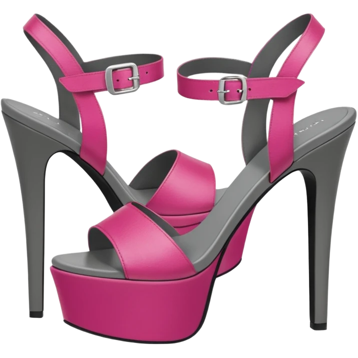 Fuchsia and gray platform sandles emoji