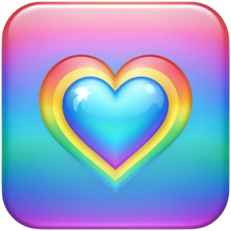 heart with a rainbow holographic effect emoji