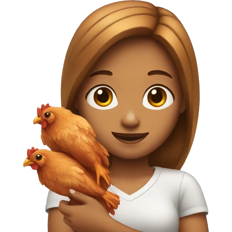 a girl holding two chicken wings emoji