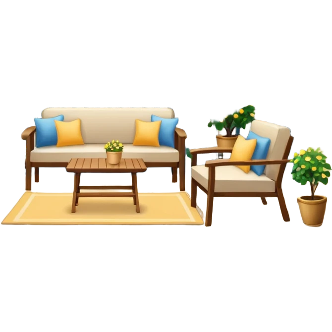 Patio with gold lights emoji