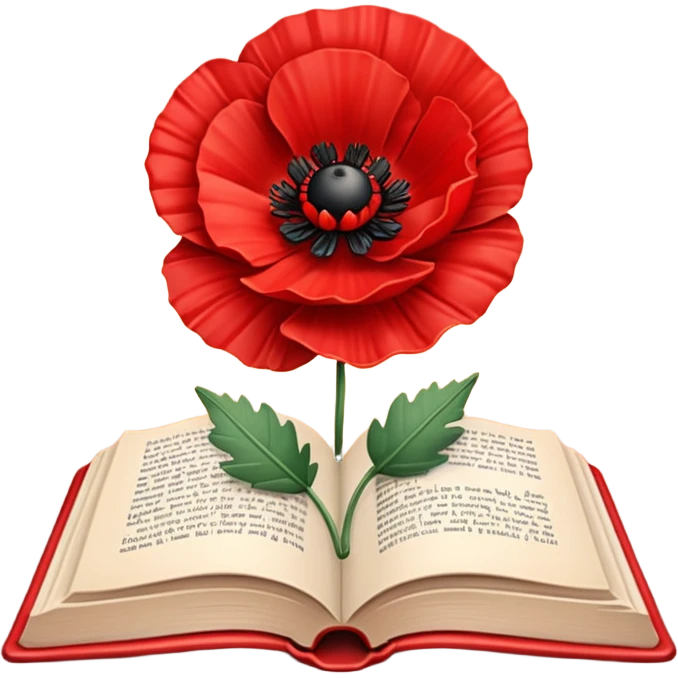 Book with poppy emoji