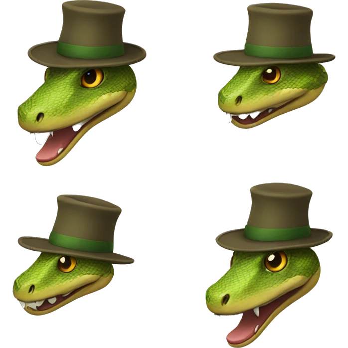 Snake with hat emoji