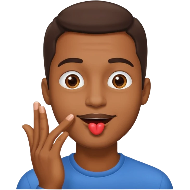 Un homme brun qui envoi un bisous emoji