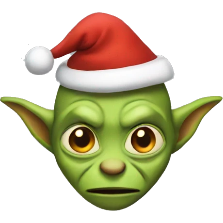 Goblin wearing Santa hat emoji