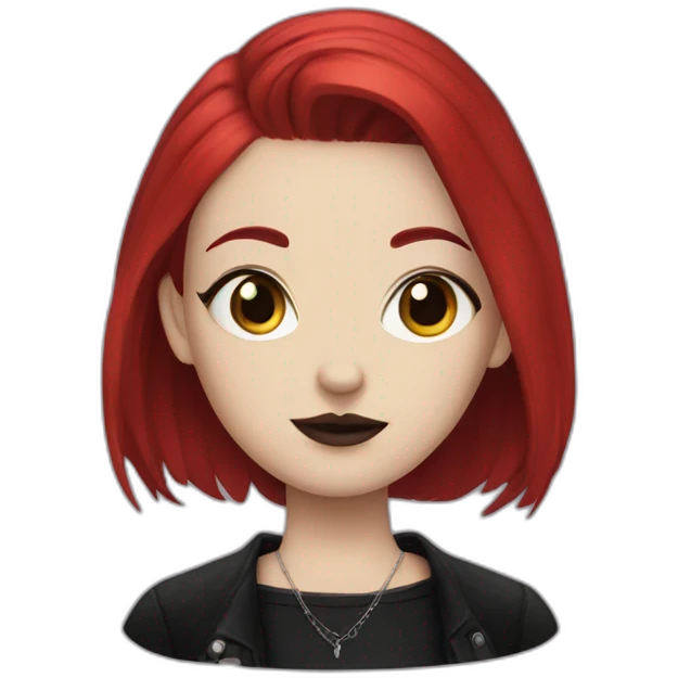 goth girl with short red hair emoji