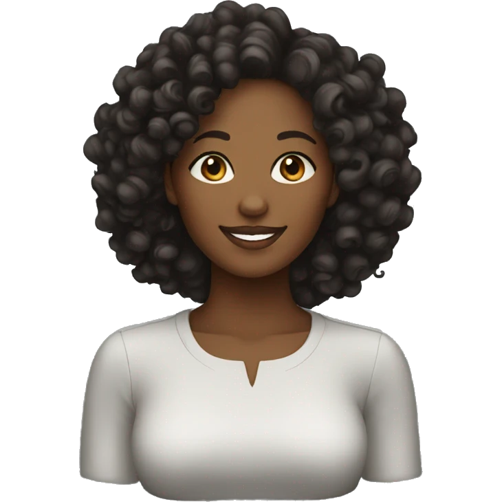 black women with curls happy emoji