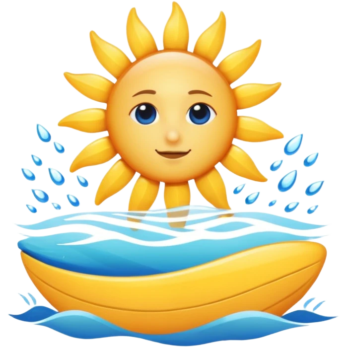 blue ocean vibes, sun over water, relaxing emoji