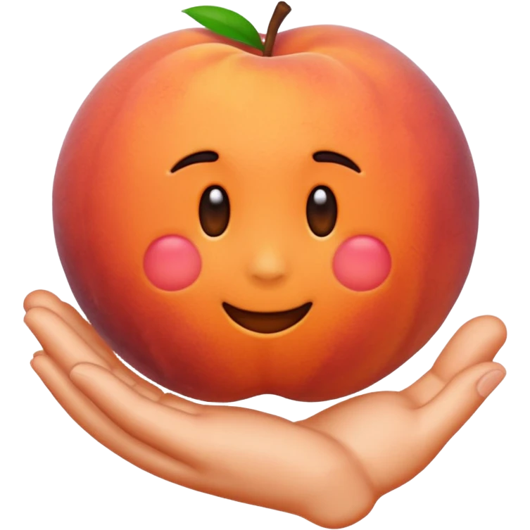 Peach emoji with hand print on it emoji