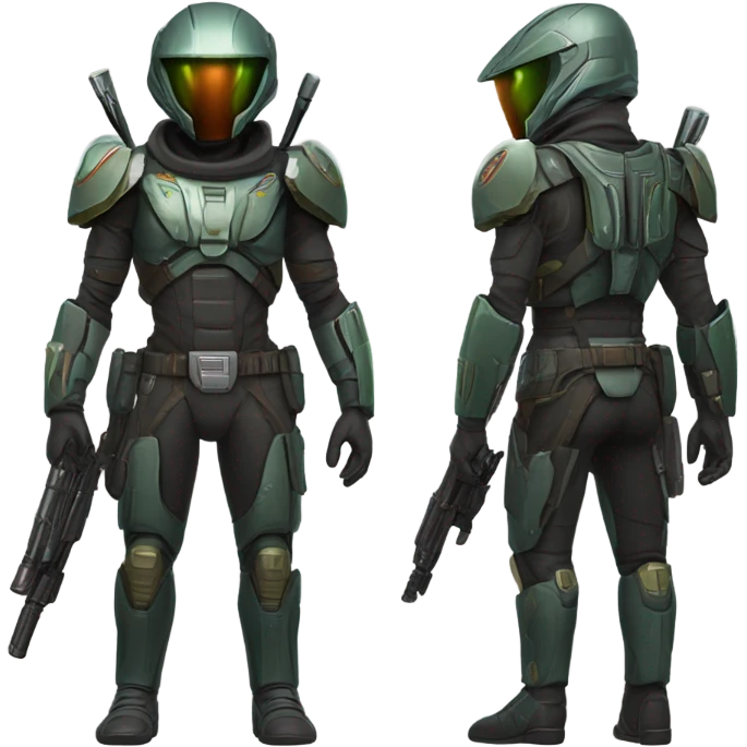 Martian bounty hunter, front and back emoji
