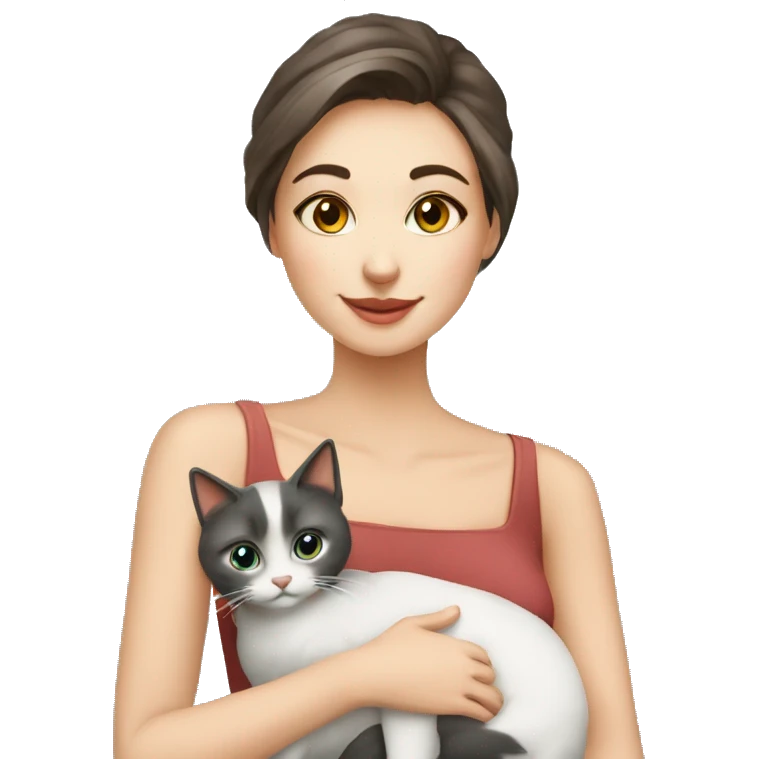Copine qui caresse un chat siamois  emoji