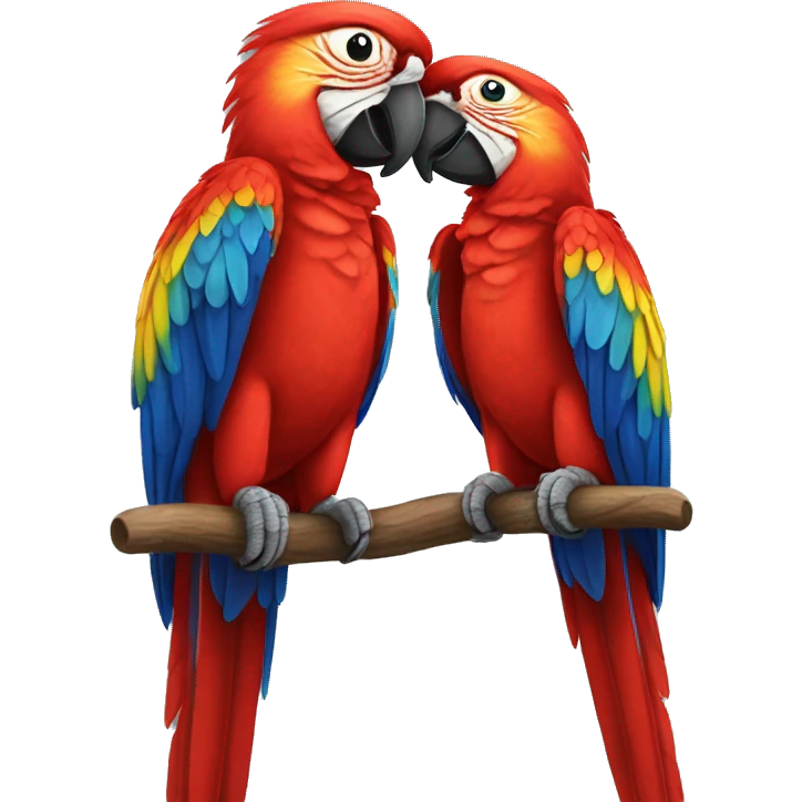 Scarlet Macaw pair love emoji