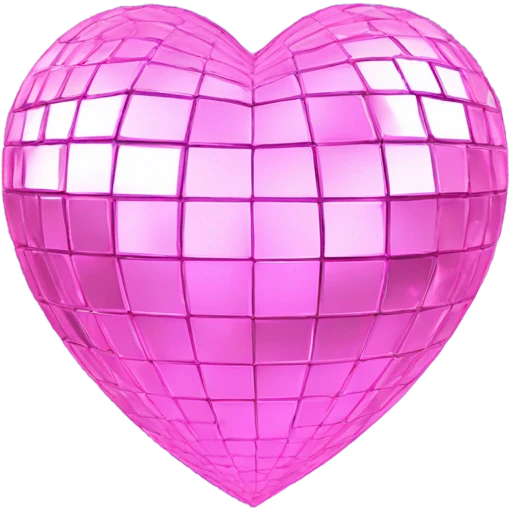 Baby pink disco ball heart that sparkles  emoji