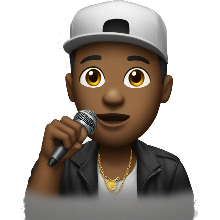 a rapper with a mic in his  emoji