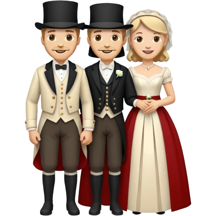 marriage low poly historical WHITE PEOPL emoji