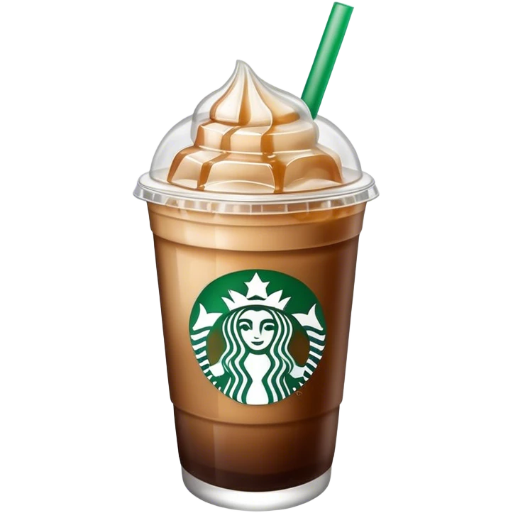 Starbuck ice coffee with ice cubes emoji